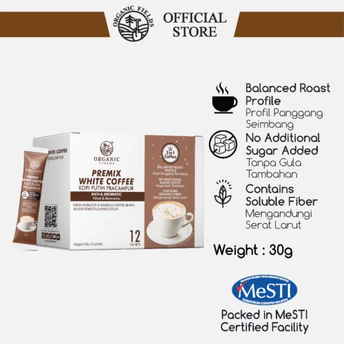 ORGANIC FIELDS White Coffee 30gm x 12s